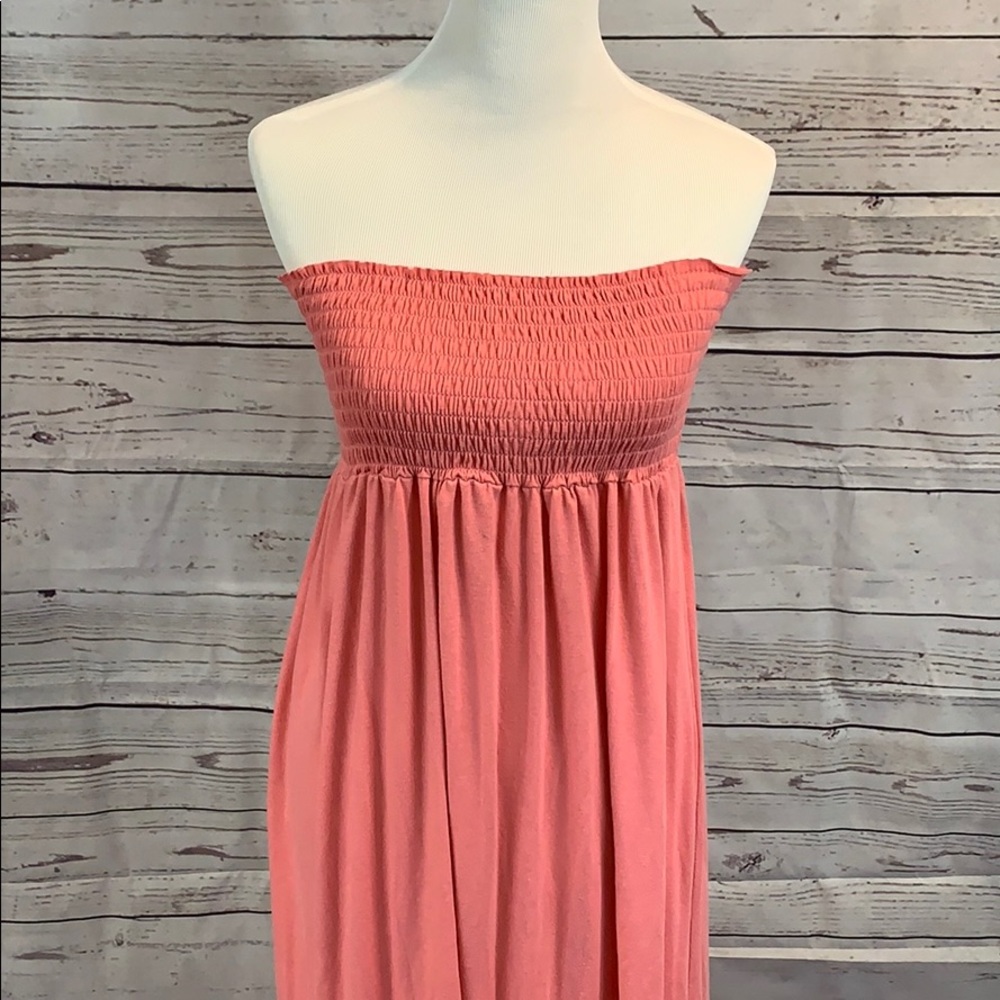Strapless Pink Maxi Dress